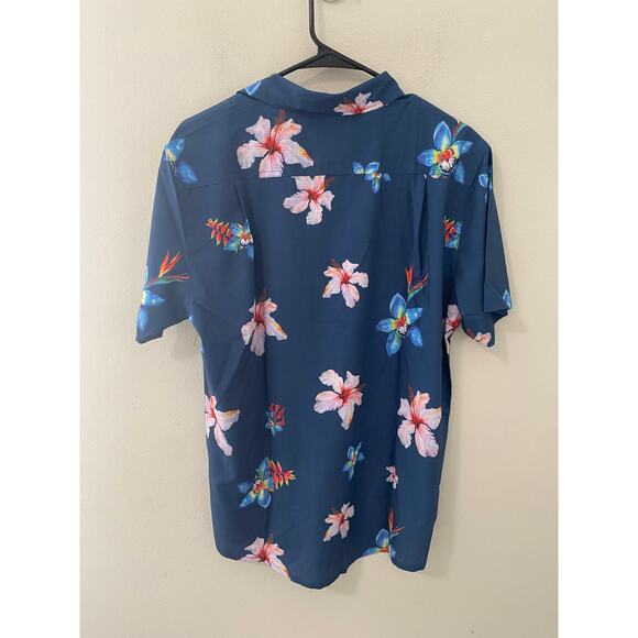 New BAJA LLAMA Mojave Flower Powers perforate Button Up Shirt Size Medium - Picture 4 of 4